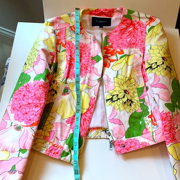 Burberry Flower 🌸 Blazer Jean Jacket Blazer Women Girl Pink Yellow Green White - Picture 13 of 17